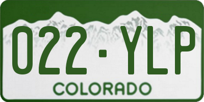 CO license plate 022YLP