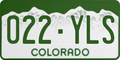 CO license plate 022YLS