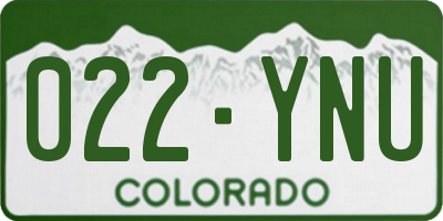 CO license plate 022YNU