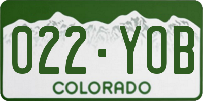 CO license plate 022YOB