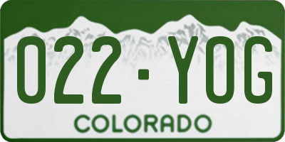 CO license plate 022YOG