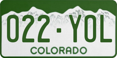 CO license plate 022YOL