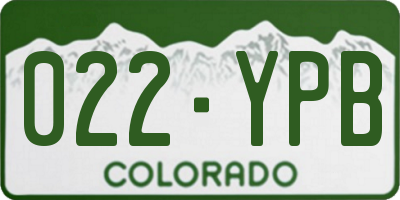 CO license plate 022YPB