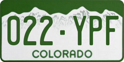 CO license plate 022YPF
