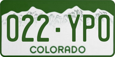 CO license plate 022YPO