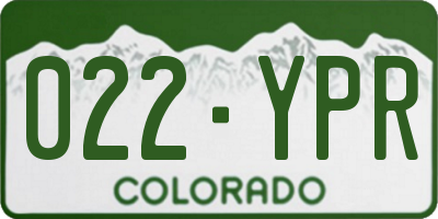 CO license plate 022YPR