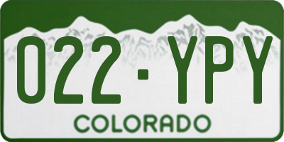 CO license plate 022YPY