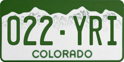CO license plate 022YRI