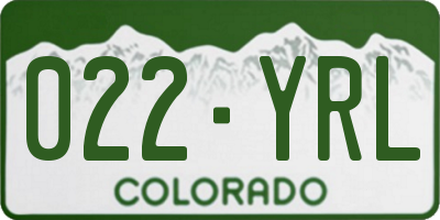 CO license plate 022YRL