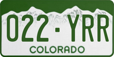 CO license plate 022YRR