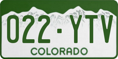 CO license plate 022YTV