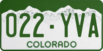 CO license plate 022YVA