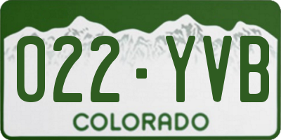 CO license plate 022YVB