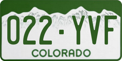 CO license plate 022YVF