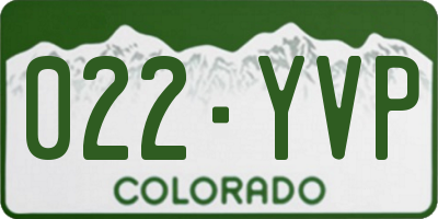 CO license plate 022YVP