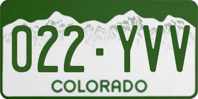 CO license plate 022YVV