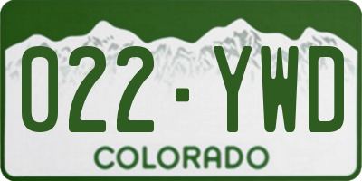 CO license plate 022YWD