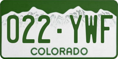 CO license plate 022YWF