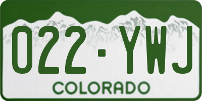 CO license plate 022YWJ