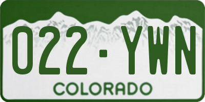 CO license plate 022YWN