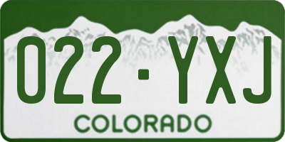 CO license plate 022YXJ