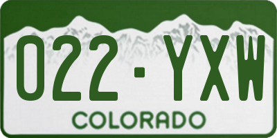 CO license plate 022YXW