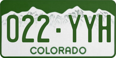 CO license plate 022YYH