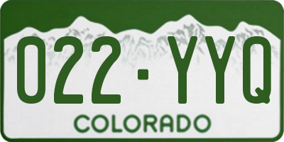 CO license plate 022YYQ