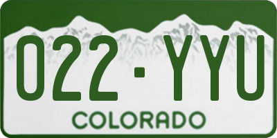 CO license plate 022YYU