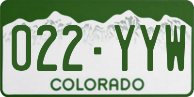 CO license plate 022YYW