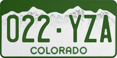 CO license plate 022YZA