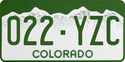 CO license plate 022YZC