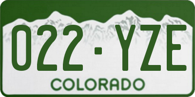 CO license plate 022YZE