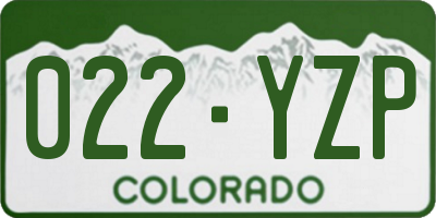 CO license plate 022YZP