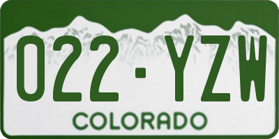 CO license plate 022YZW