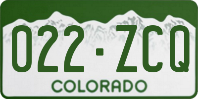 CO license plate 022ZCQ