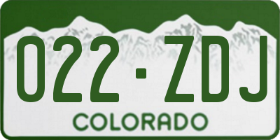 CO license plate 022ZDJ
