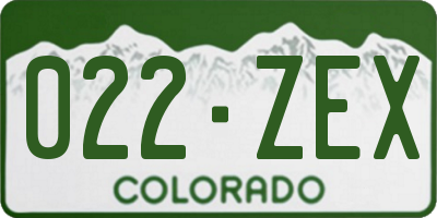 CO license plate 022ZEX