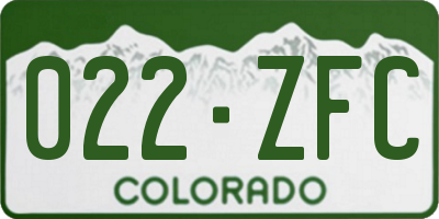 CO license plate 022ZFC