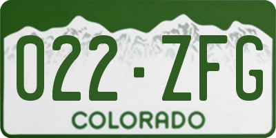 CO license plate 022ZFG