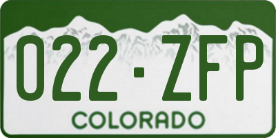 CO license plate 022ZFP