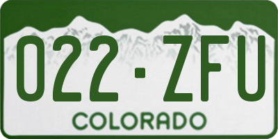 CO license plate 022ZFU