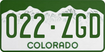 CO license plate 022ZGD