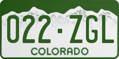 CO license plate 022ZGL