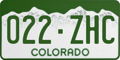 CO license plate 022ZHC