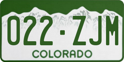 CO license plate 022ZJM