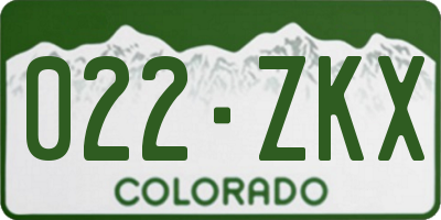 CO license plate 022ZKX