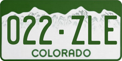 CO license plate 022ZLE