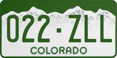 CO license plate 022ZLL