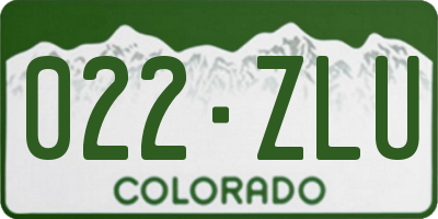 CO license plate 022ZLU